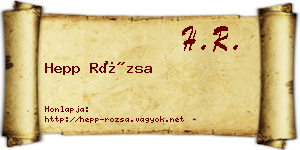 Hepp Rózsa névjegykártya