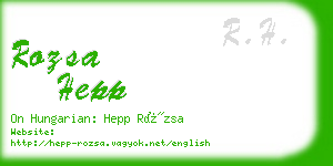 rozsa hepp business card